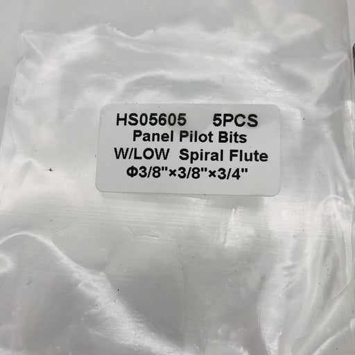 ValueMax Tools HS05605 Panel Pilot Router Bit 3/8in HSS Low Spiral Pack of 5 2
