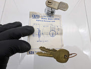 National C8711 Mailbox Lock Bright Nickel 5 Pin Keyed Diff for USPS & Bommer Box 6