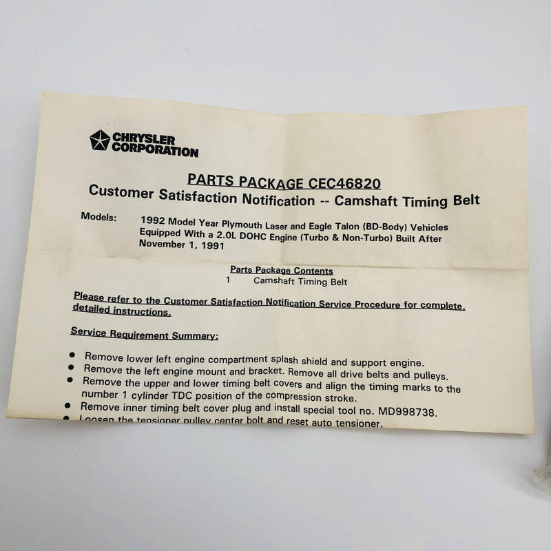 Mopar MD182291 Belt Camshaft Timing OEM New Old Stock NOS Sealed CEC46820 7