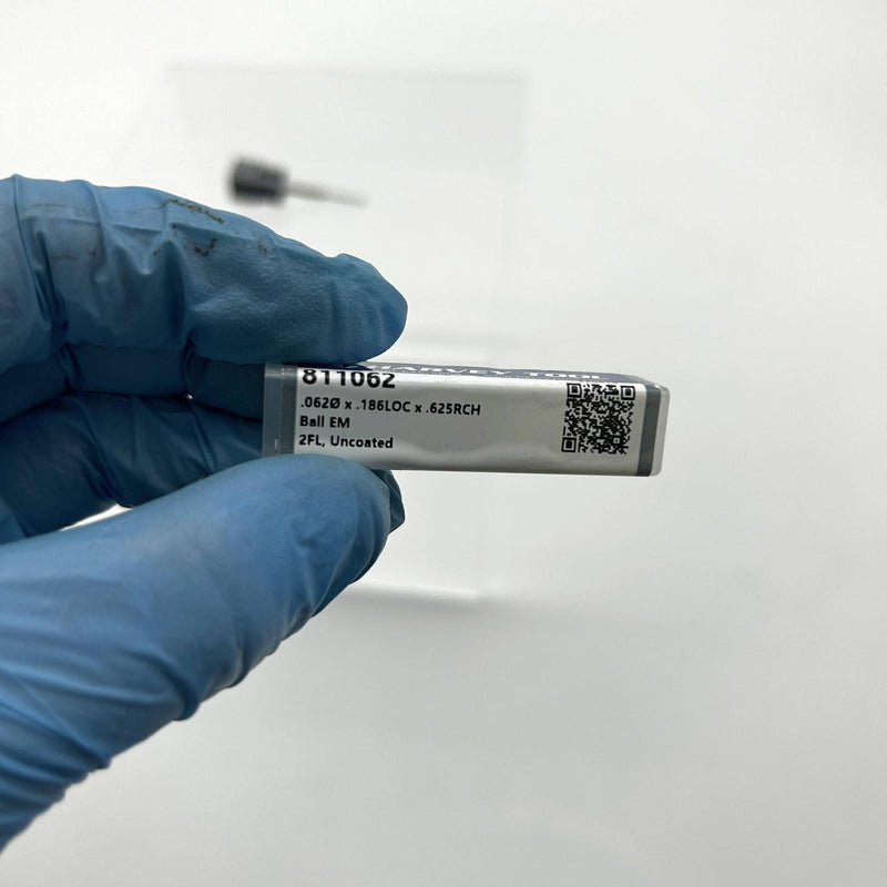 Harvey Tool 811062 Ball End Mill 1/16" Dia x 1/8" Sh x 0.1860" LOC x 2" OAL 2 FL