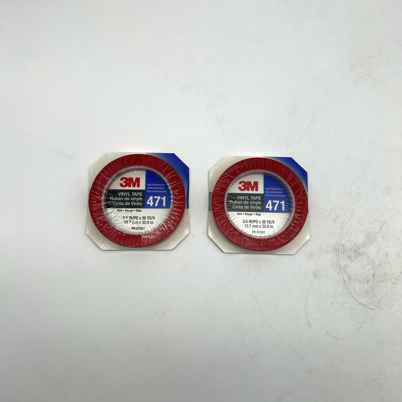 3M 471 Marking Tape Red Vinyl Red 1/2in X 36yds 5.2mil SS PN 07207 Lot of 2 7