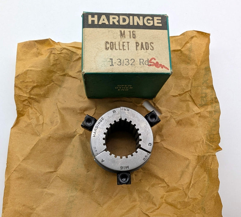 Hardinge M16 1-3/32" Round Serrated Collet Pads 3-Segment for M-Series Collet