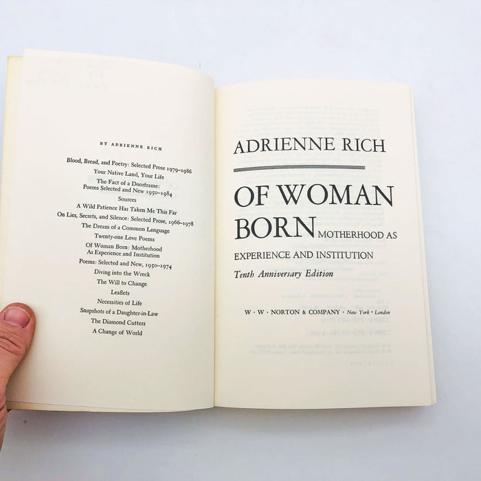 Of Woman Born Adrienne Rich Paperback 1986 10th Anniversary Motherhood Feminism 7