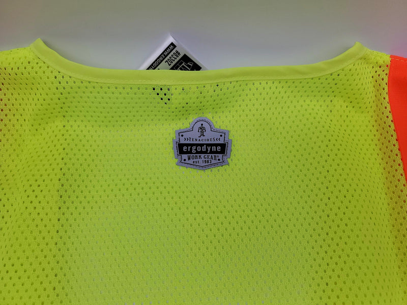 Ergodyne Reflective Safety Vest Sleeved Zipper Lime 2XL/3XL Inside Pocket 8330Z
