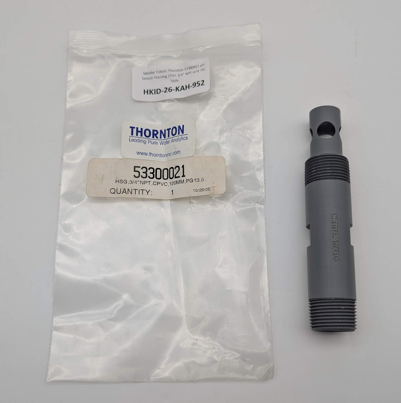 Mettler Toledo Thornton 53300021 pH Sensor Housing CPVC 3/4" NPT InFit 761 Style