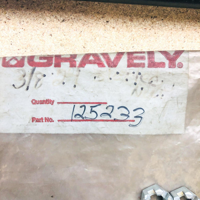 Gravely 125233 Nut Hex Slotted 3/8 OEM NOS Replaced by 21051500 2