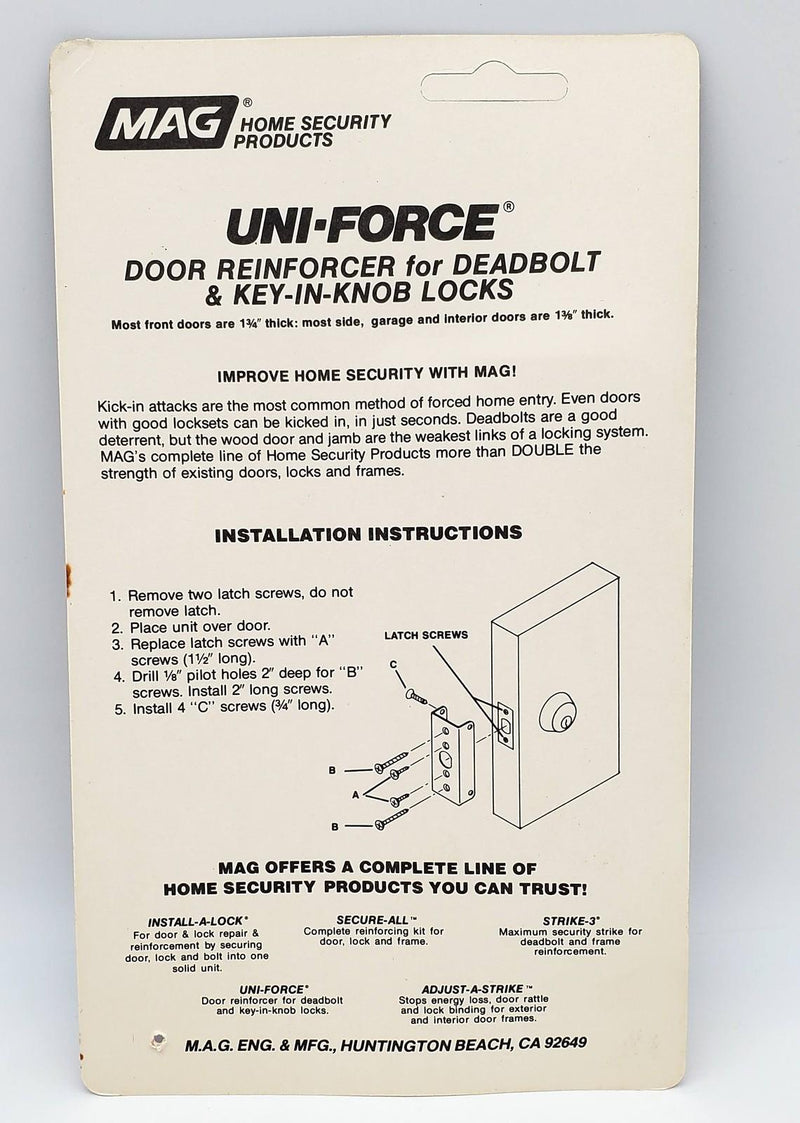 2x Security Door Reinforcement Plate Deadbolt or Lockset MAG Edge Guard 10-S 6