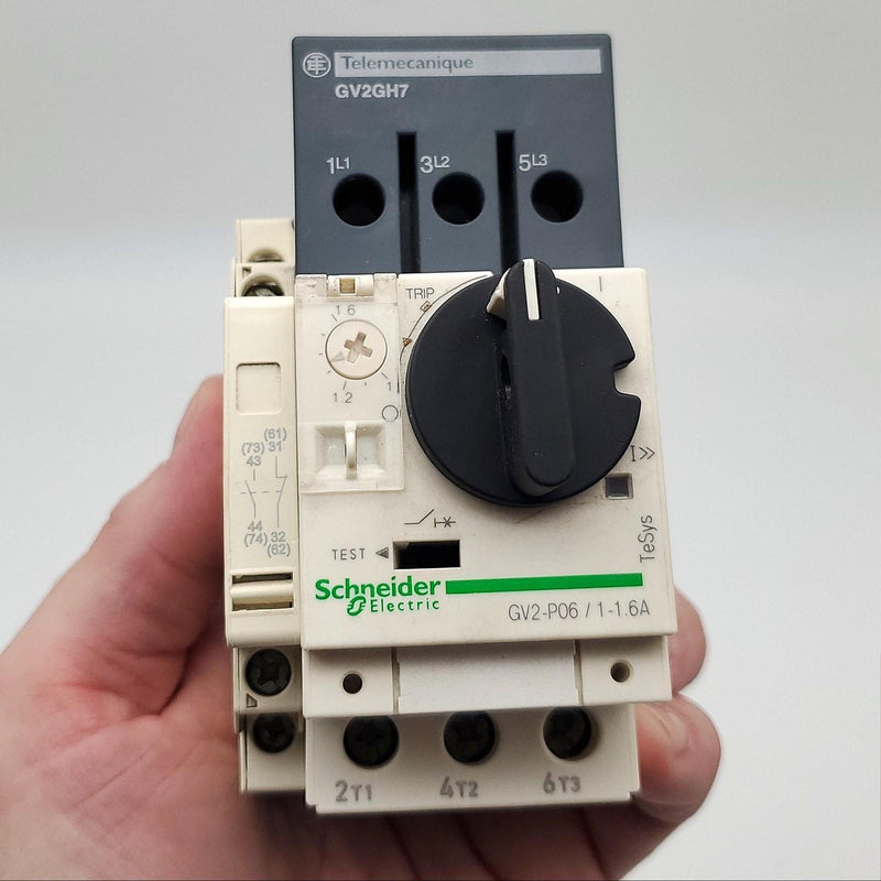 Schneider Electric GV2P06 Motor Manual Starter & Protector 1-1.6A w/ Adapter 2