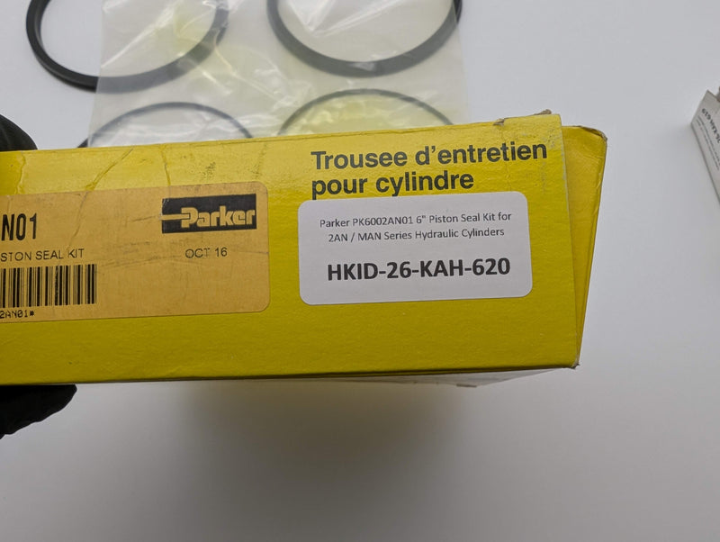 Parker PK6002AN01 6" Piston Seal Kit for 2AN / MAN Series Hydraulic Cylinders