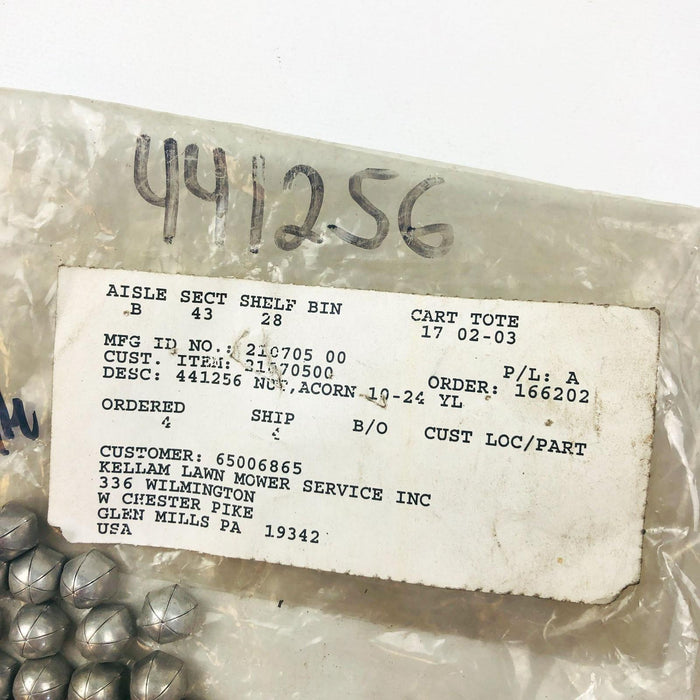 Gravely 441256 Nut Acorn 10-24 Pal OEM NOS Replaced by 21070500 2