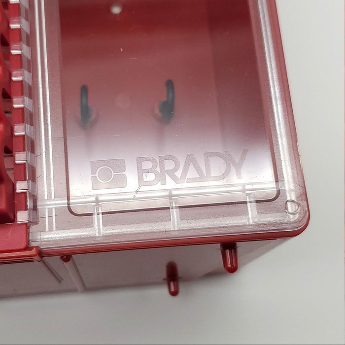 Brady 50937 Portable Group Lockout Box 12 Hooks Red 8.5" W x 7.5" H x 4.25" L 3