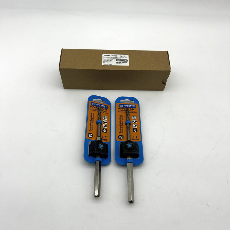 Spyder 600635 Hole Saw Arbor 1/2" TCT Hex 10 Quick Change Rapid Core Eject 2pk