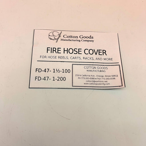 Cotton Goods Manufacturing FD47-1-200 Fire Hose Cover 10oz Orange Reels Carts 2