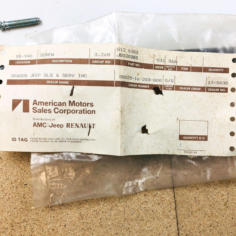 AMC Jeep J8120383 Screw Philips Genuine OEM New Old Stock NOS 2