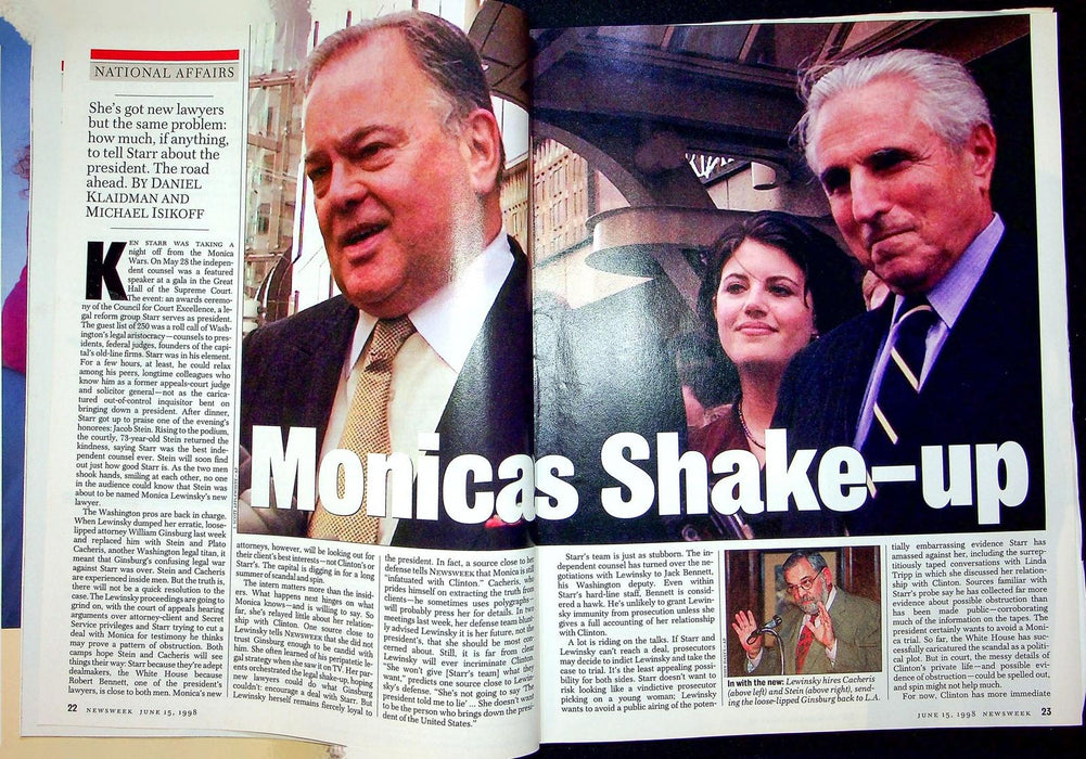 Newsweek Magazine June 15 1998 Monica Lewinsky Magic NBA Basketball Friedman 4
