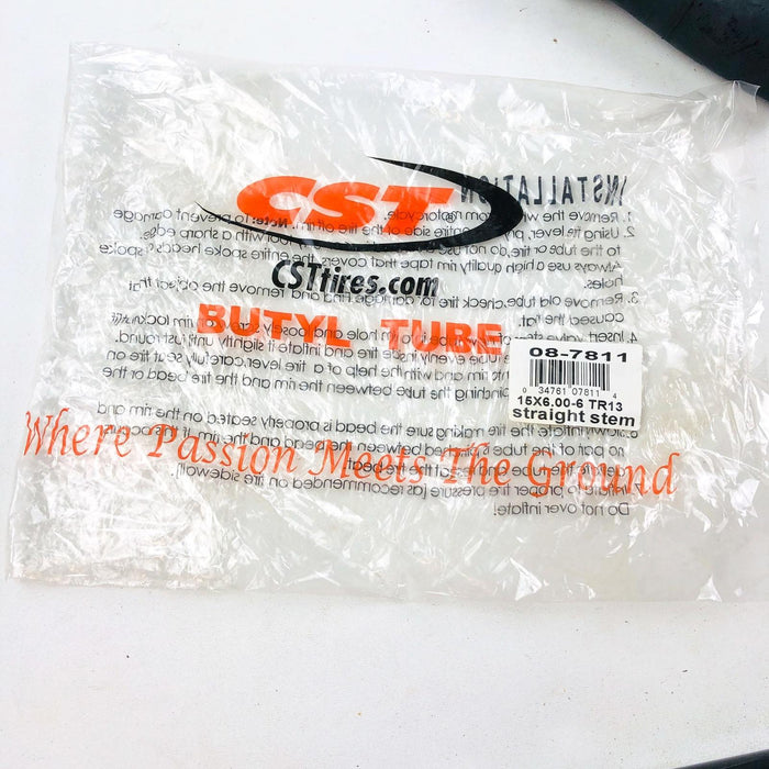 CST 08-7811 Butyl Tire Tube New NOS CST Tires 15x6.00-6 TR13 Straight Stem 7