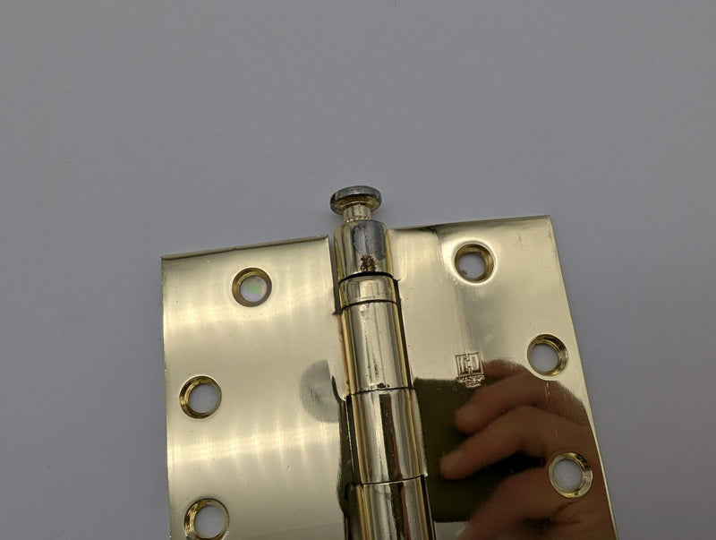 Hager BB1279 Ball Bearing Hinge 4.5" x 4.5" Full Mortise Bright Brass Pack of 3