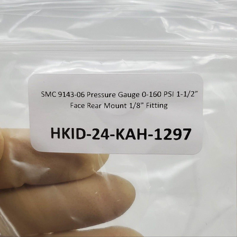 SMC 9143-06 Pressure Gauge 0-160 PSI 1-1/2" Face Rear Mount 1/8" Fitting 4