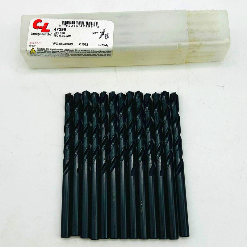 Chicago Latrobe 47299 Metric Jobber Drill Bit 6.30-MM List 150 HSS Lot of 13 1