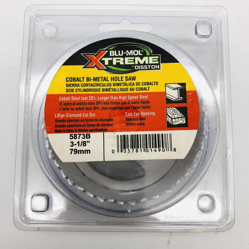 Blu Mol Xtreme 5873B Hole Saw 3-1/8"/79mm Cobalt Steel Bi-Metal Cats Eye Opening 2