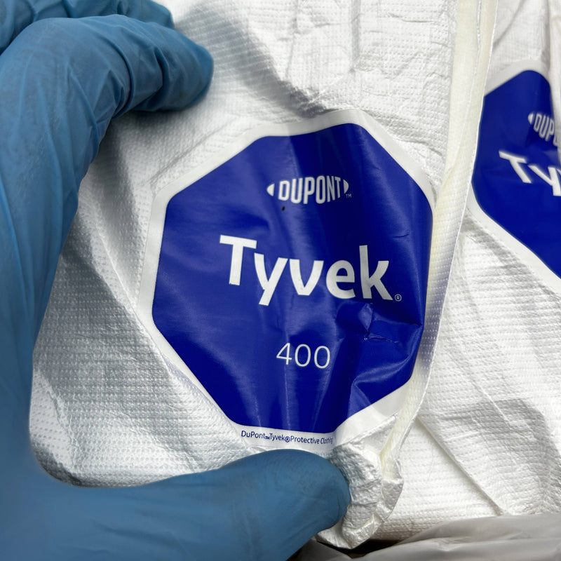 Dupont Tyvek 400 Disposable Shirt White 2XL Snap Open Cuff TY303SWH2X005000 PK50