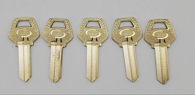 5x Corbin Z1-59B2-5 Key Blanks 59B2 Keyway 5 Pin Brass Nickel Plated 3