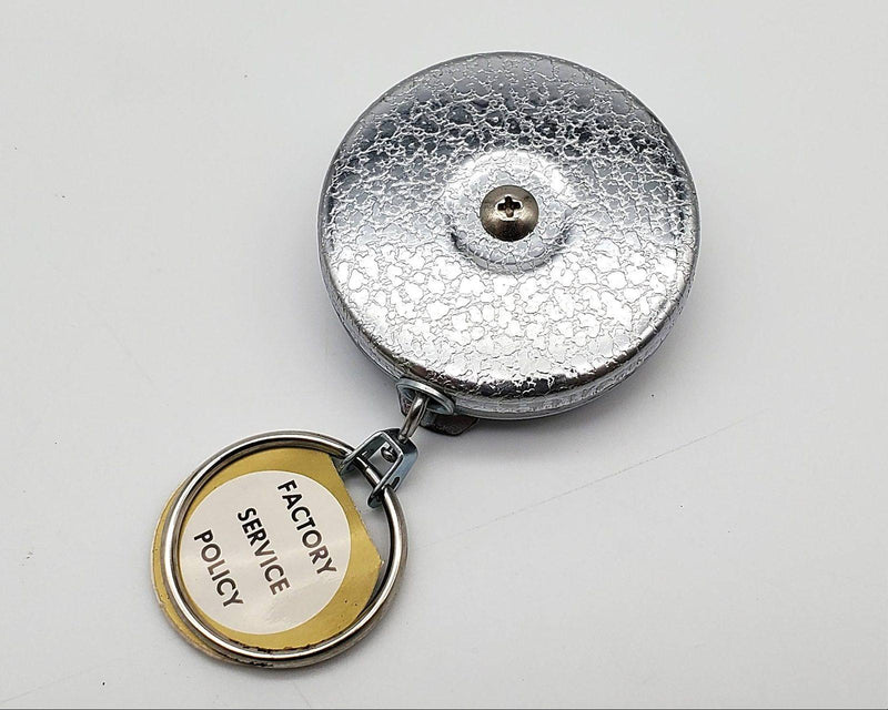 1960s Key-Bak Retractable Key Chain Leather Textured Metal USA Made NOS 1