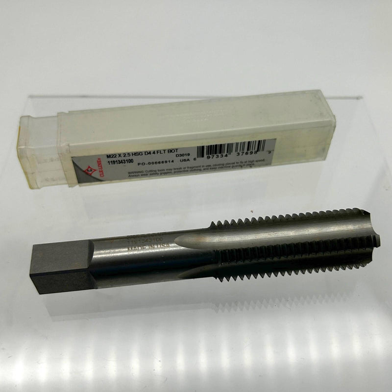 Cle-Line 1191343100 Hand Tap M22x2.5 HSG D4 4 FL Bottom Chamfer General Purpose 1