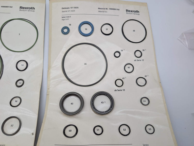 Bosch Rexroth R900891702 Repair Kit for V7-1X/25 Vane Pump Seals O-Rings 3