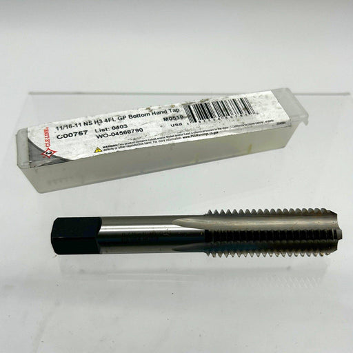Cle-Line C00757 Bottom Hand Tap 11/16-11 NS H3 4 Flute General Purpose List 0403 1