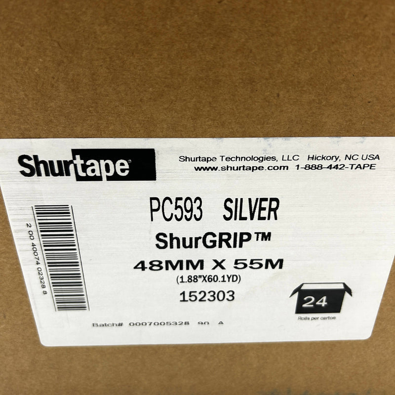 Shurtape PC593 Duct Tape Silver 48MM X 55m 8 Mil General Purpose 152303 24 Rolls