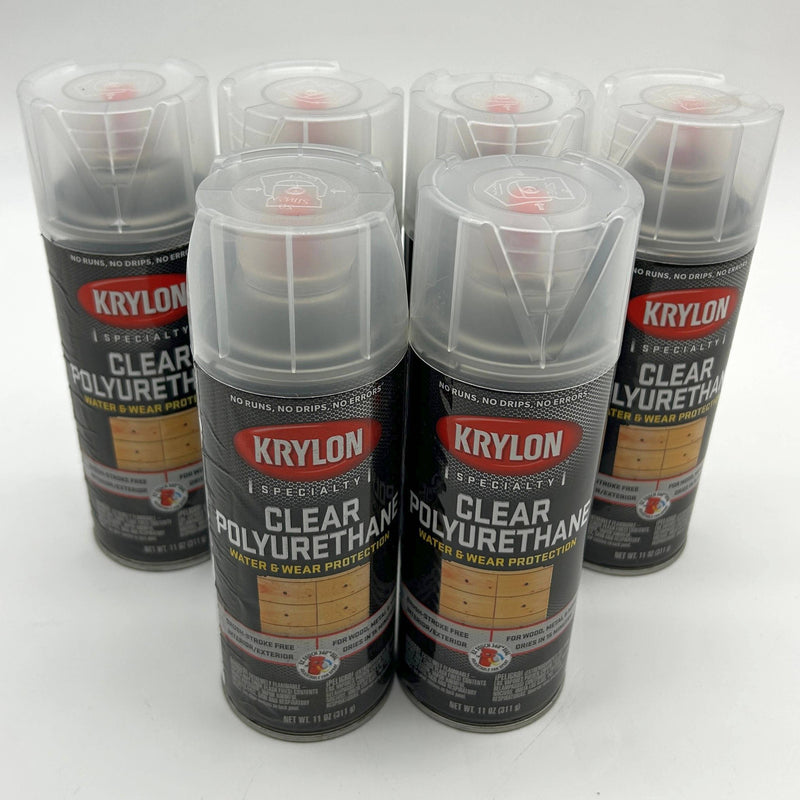 Krylon K07005777 Clear Polyurethane Spray Gloss Finish 11oz Can 6pk/Case