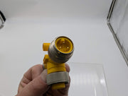 Turck RSM-2RKM 30 Actuator Tee Connector 2x 3 Pin 7/8" Female to 3 Pin 7/8" Male 3