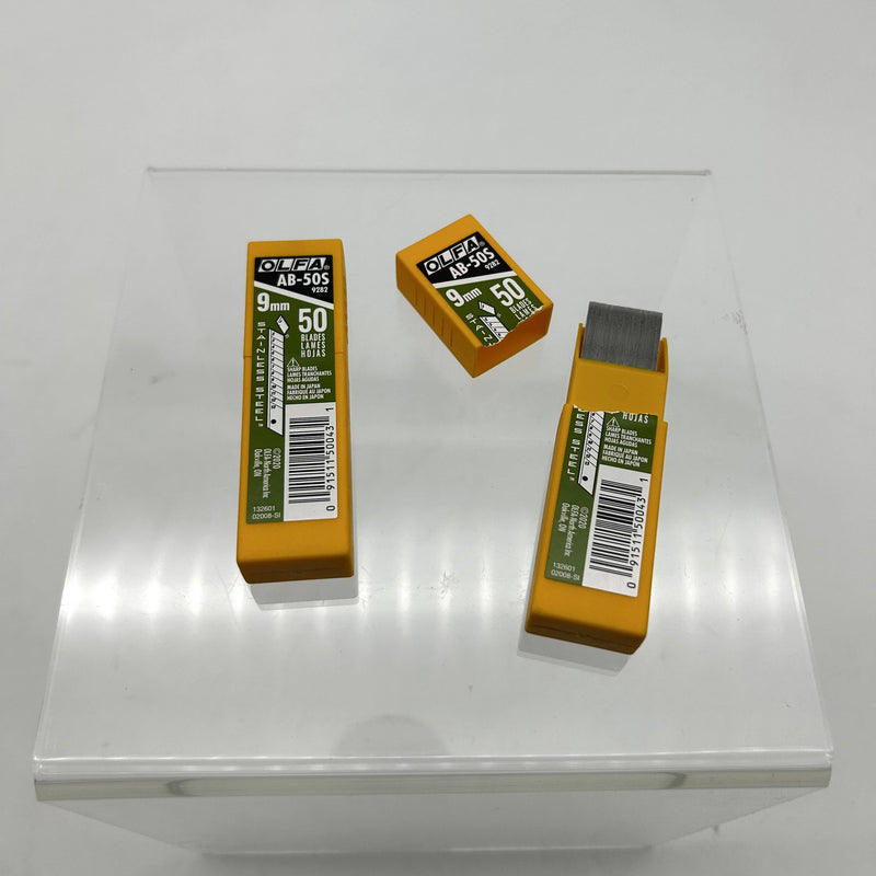 Olfa 9282 AB-50S Blade Cutters 9mm Stainless Steel Snap Off 2Pks/100Blades