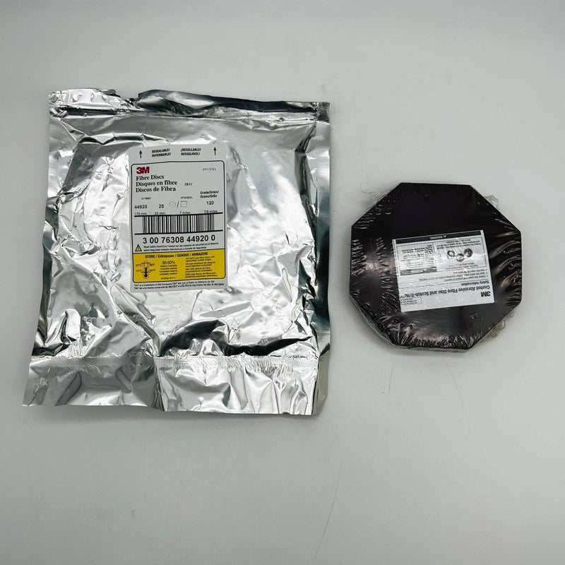 3M 44920 Fiber Fibre Disc 7 x 7/8" 120 Grit Octagonal Die 700WW 381C 25/Bag 8