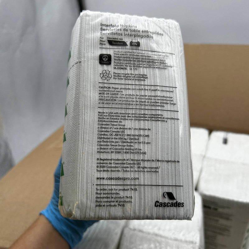 Cascades Pro Perform T410 White Napkin Interfold 1-Ply Recycled 14pks/PartiCase 5
