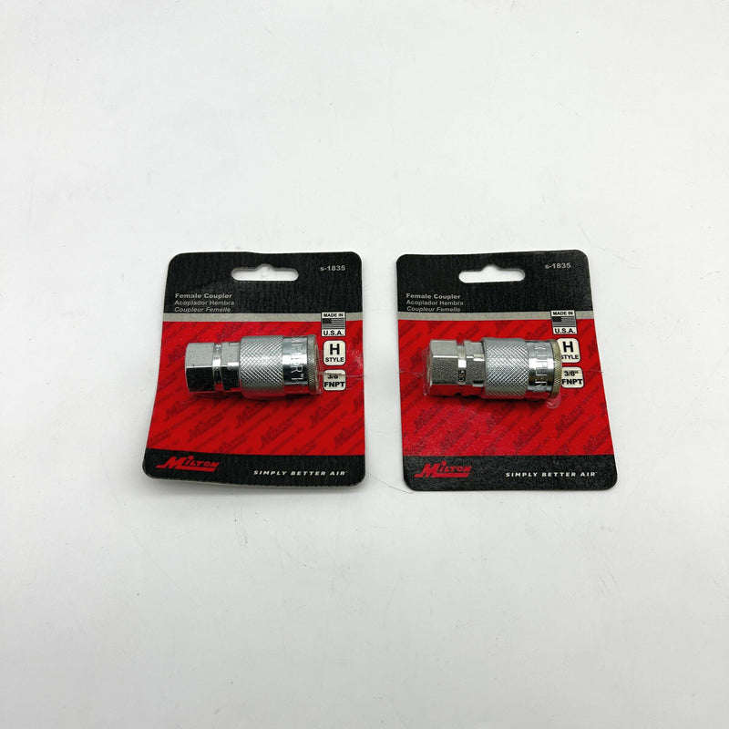 Milton S-1835 Compressor Coupler H-Style 3/8 Inch NPT Female Body Lot of 2
