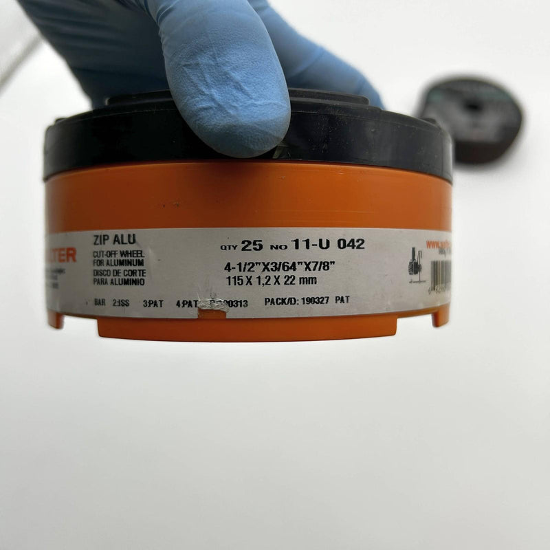 Walter 11U042 Cut Off Zip Wheel 4-1/2 x 3/64 x 7/8 Type 1 AO 60 Grit 25pk 3