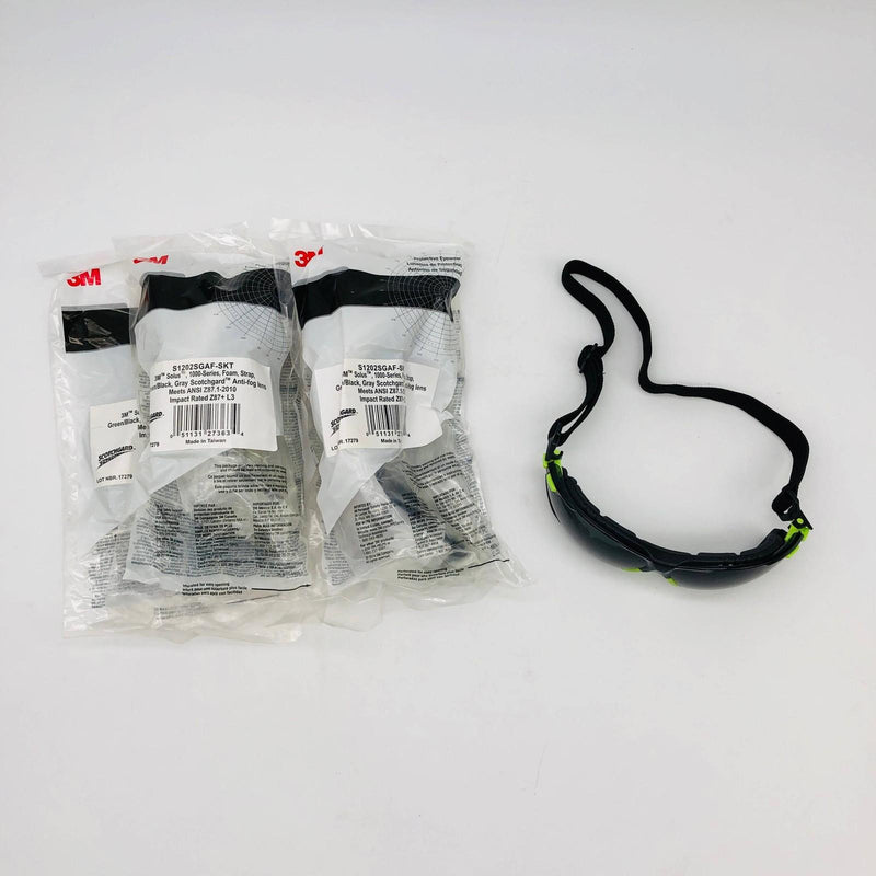 3M S1202SGAF-SKT Safety Glasses Solus 1000 Series Foam Strap Scotchgard 3 Pairs 3