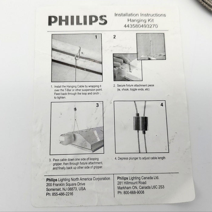 Light Fixture Hanging Kit 16ft Cables Vhooks Loop Grippers Philips 443580493270 8