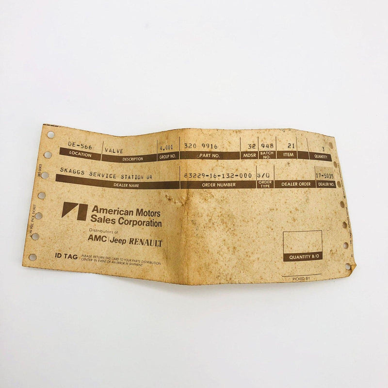 AMC Jeep 3209916 Check Valve for Carburetor OEM NOS 81-86 8cyl CJ 5-8 Sealed 8