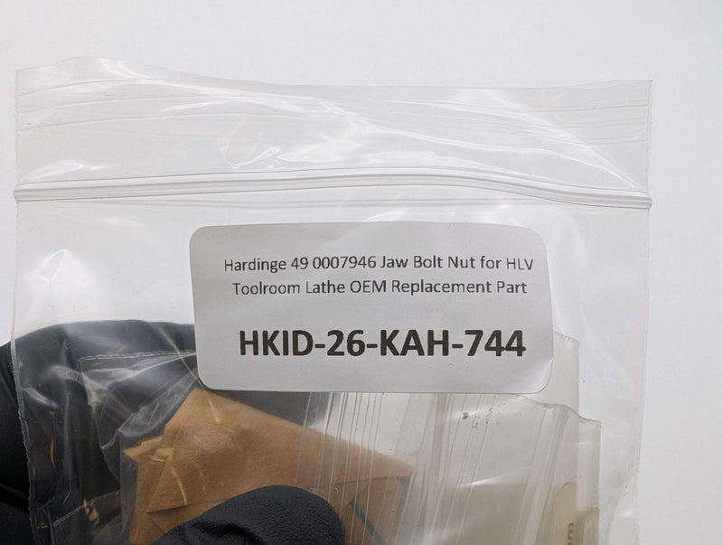 Hardinge 49 0007946 Jaw Bolt Nut for HLV Toolroom Lathe OEM Replacement Part