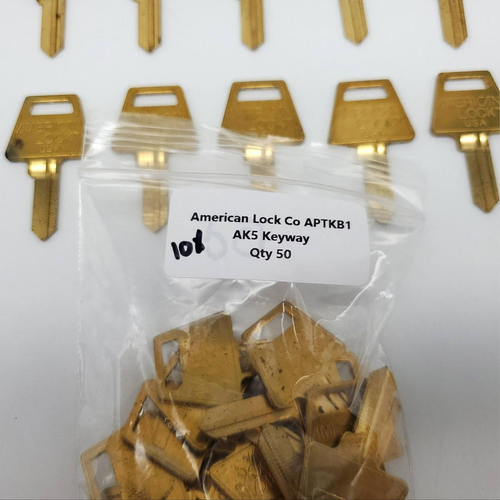 1x American Lock APTKB1 Key Blanks AK5 Keyway Brass 5 Pin NOS 5