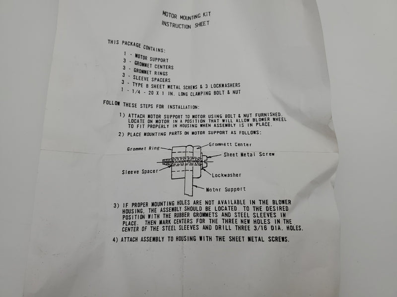 Nidec 17 Motor Mounting Kit 5.6" Dia Double Wire for Direct Drive Blower Motor 3