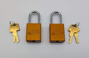 2x American Lock Lockout Padlocks 1.5" Shackle 1.5" Body Orange Keyed Alike 1