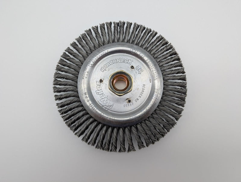 Weiler 6" Wirewheel Root Pass Brush .020" Steel Wire 5/8"-11 UNC Nut 09400 1