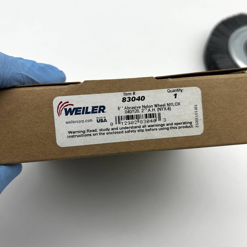 Weiler 83040 Wheel Brush 6inch Crimped Filament Nylox .040/120 2in AH NYX-6 2