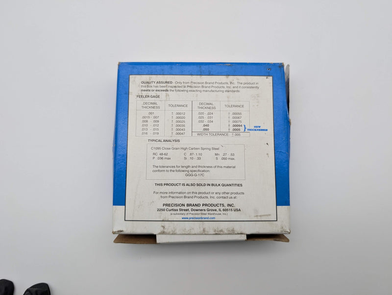 Precision Brand 19390 Steel Feeler Gauge Stock Roll 1/2" x 25ft x 0.010"