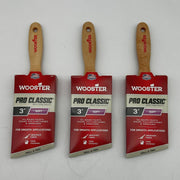 Wooster Pro Classic Z1123 Paint Brush 3 inch Soft Angled Wall and Trim Pk of 3 1