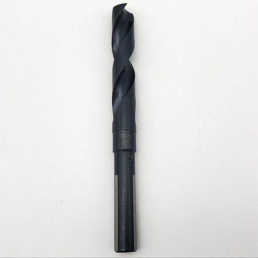 Cle-Line 1892 19/32" D Reduced Shank Drill Bit C20676 HSS Oxide Finish 6" OAL 1